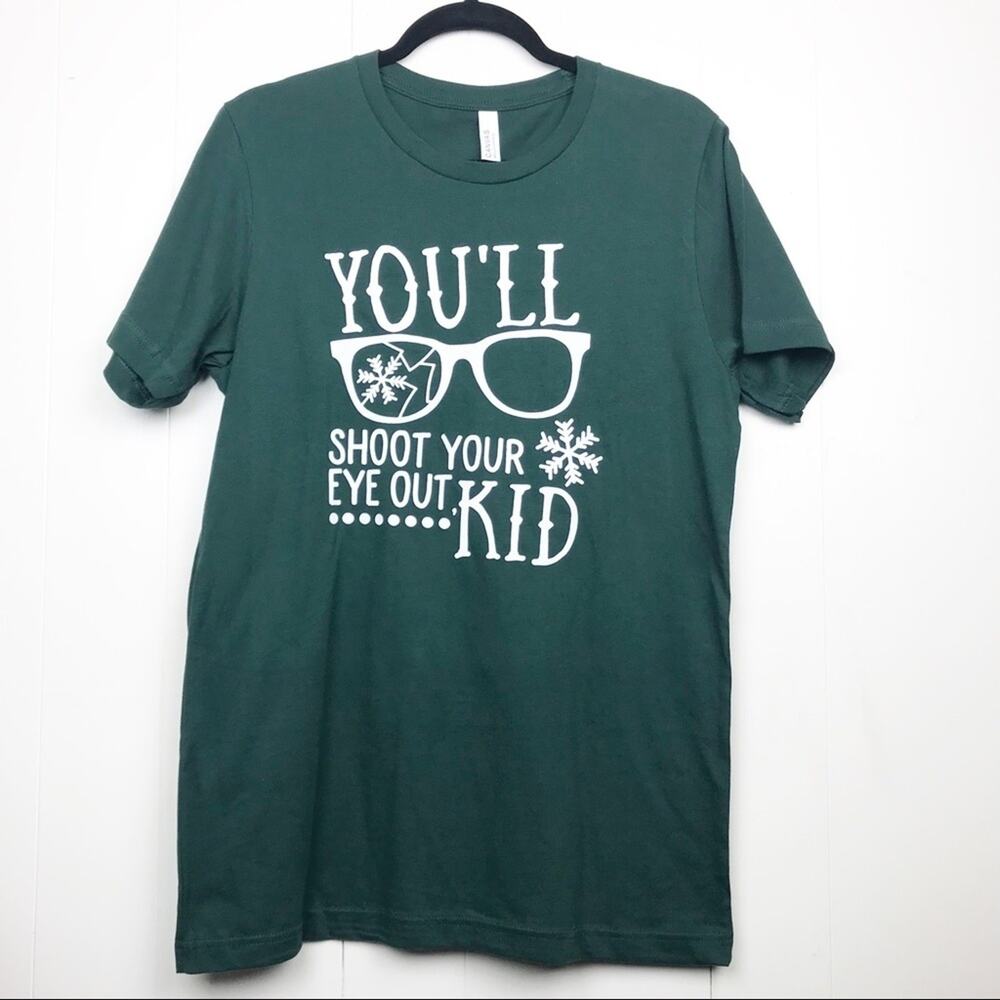 A Christmas Story Funny T-Shirt Size Medium You'll Shoot Your Eye Out Kid Tee